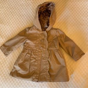 Darling Mink Colored Coat with quilted satin lining and scalloped edge detail